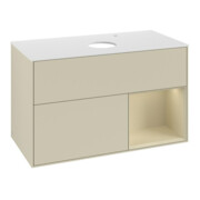 V&B Meuble sous lavabo Finion 100, blanc mat, gris argent mat laqué, gris argent mat laqué-3
