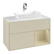 V&B Meuble sous lavabo Finion 100, blanc mat, gris clair mat laqué, gris clair mat laqué-3