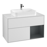 V&B Meuble sous-lavabo Finion 100, blanc mat, laqué, blanc mat laqué