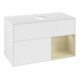 V&B Meuble sous lavabo Finion 100, blanc mat, miroir argenté mat laqué-1