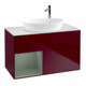 V&B Meuble sous lavabo Finion 100, blanc mat, placage chêne huilé, poignée métal-1