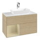 V&B Meuble sous lavabo Finion 100, blanc mat, poignée argent mat, laqué, ouverture ven-3