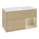 V&B Meuble sous lavabo Finion 100, blanc mat, poignée argent mat, laqué, ouverture ventrale-3