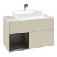 V&B Meuble sous lavabo Finion 100, blanc mat, poignée gauche bleu mat laqué, gris mat laqué-4