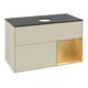 V&B Meuble sous lavabo Finion 100, blanc mat, poignée or mat, gris brillant mat-4