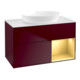 V&B Meuble sous lavabo Finion 100, blanc mat, poignée or mat, pieds m-1