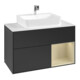 V&B Meuble sous lavabo Finion 100, blanc mat, poignée rouge satinée, gris mat laqué, bleu mat laqué-4