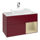 V&B Meuble sous-lavabo Finion 100, blanc mat, porte coulissante, miroir mat, poignée métal-3
