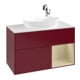 V&B Meuble sous-lavabo Finion 100, blanc mat, porte coulissante, poignée métal-3