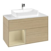V&B Meuble sous-lavabo Finion 100, blanc mat, porte gauche, laqué, poignée intégrée-3
