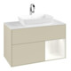 V&B Meuble sous lavabo Finion 100, blanc mat, rangement blanc mat laqué, gris mat laqué-3