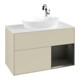 V&B Meuble sous lavabo Finion 100, blanc mat, rangement bleu mat laqué, gris mat laqué-3
