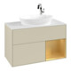 V&B Meuble sous-lavabo Finion 100, blanc mat, rangement doré mat laqué, gris argent mat laqué-3