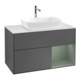 V&B Meuble sous lavabo Finion 100, blanc mat, rangement ouvert, laqué, anthracite mat-1