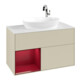 V&B Meuble sous lavabo Finion 100, blanc mat, rangement Peo mat laqué, gris argent mat laqué-1