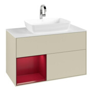 V&B Meuble sous lavabo Finion 100, blanc mat, rangement Personnalisé mat laqué, gris mat laqué-3