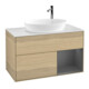 V&B Meuble sous-lavabo Finion 100, blanc mat, réglette anthracite avec laque, Oa ven-1