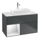 V&B Meuble sous lavabo Finion 100, blanc mat, réglette blanche, mat brillant-1