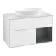 V&B Meuble sous lavabo Finion 100, blanc mat, réglette médiane avec laque, blanc brillant-1