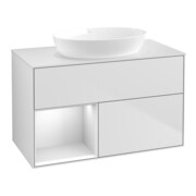 V&B Meuble sous lavabo Finion 100, Blanc mat, tiroir blanc mat laqué, blanc mat laqué-1