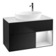 V&B Meuble sous-lavabo Finion 100, blanc mat, tiroir blanc mat laqué, bleu mat laqué-1