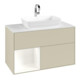 V&B Meuble sous lavabo Finion 100, blanc mat, tiroir blanc mat laqué, gris mat laqué-3