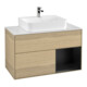 V&B Meuble sous-lavabo Finion 100, blanc mat, tiroir bleu mat, Oa ven-1