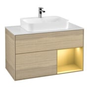 V&B Meuble sous-lavabo Finion 100, blanc mat, tiroir droite, ventilation ouverte-1