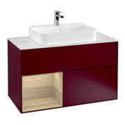 V&B Meuble sous lavabo Finion 100, blanc mat, tiroir gauche Oa ven, Peo m