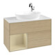 V&B Meuble sous lavabo Finion 100, blanc mat, tiroir gris moyen laqué, poignée ven-4