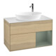 V&B Meuble sous-lavabo Finion 100, blanc mat, tiroir huilé avec laque, façade veinée-1