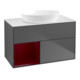 V&B Meuble sous-lavabo Finion 100, blanc mat, tiroir Peo mat laqué, anthracite mat