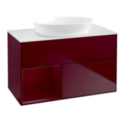V&B Meuble sous lavabo Finion 100, blanc mat, tiroir Peo mat laqué, Peo mat