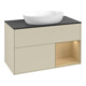 V&B Meuble sous lavabo Finion 100, bleu clair, avec étagère, gris mat laqué-1