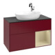 V&B Meuble sous lavabo Finion 100, bleu clair mat, étagère, gris mat laqué, poignée mat-3