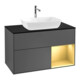 V&B Meuble sous lavabo Finion 100, bleu clair mat, rangement doré mat, anthracite mat-1