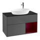 V&B Meuble sous lavabo Finion 100, bleu clair mat, tiroir, laqué, anthracite mat-1