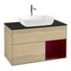 V&B Meuble sous-lavabo Finion 100, bleu clair, porte battante, laqué, sans poignée-1