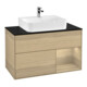 V&B Meuble sous-lavabo Finion 100, bleu clair, porte droite, Oa ven-1