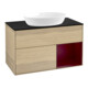V&B Meuble sous lavabo Finion 100, bleu, porte battante, laqué, ouverture push-to-open-1