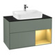 V&B Meuble sous lavabo Finion 100, bleu, porte droite, huile, laqué-1