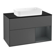 V&B Meuble sous lavabo Finion 100, éclairage mural, anthracite mat-1