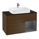 V&B Meuble sous lavabo Finion 100, éclairage mural, anthracite mat, finition bois-1