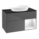 V&B Meuble sous lavabo Finion 100, éclairage mural, blanc brillant, anthracite m-1