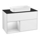 V&B Meuble sous lavabo Finion 100, éclairage mural, blanc brillant, laqué blanc-1