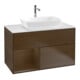 V&B Meuble sous-lavabo Finion 100, éclairage mural, blanc, chêne naturel, chêne naturel-1