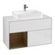 V&B Meuble sous lavabo Finion 100, éclairage mural, blanc, gauche, blanc mat Lac-1