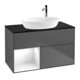 V&B Meuble sous lavabo Finion 100, éclairage mural, blanc laqué, anthracite m-1