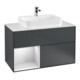 V&B Meuble sous lavabo Finion 100, éclairage mural, blanc mat, laqué, avec miroir blanc mat, laqué-1