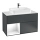 V&B Meuble sous lavabo Finion 100, éclairage mural, blanc mat, laqué gris clair, mat brillant-1